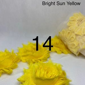 14 Sun Yellow shabby flowers headband diy new